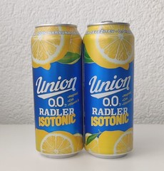 Lot of 2 diff. 2023 Empty Union Lemon Isotonic Radler 0.0% Beer cans (Slovenia)