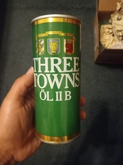 THREE TOWNS OL II B Beer Can 16 oz Steel Pull Tab SWEDEN 1980’s