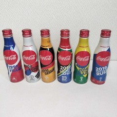 Coca-Cola FIFA World Cup Commemorative Aluminum Bottle Set 1998-2018 Empty x6