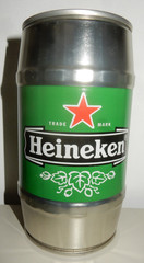 HEINEKEN Barrel shaped Steel Beer Can from HOLLAND (1 Liter) Empty Beercan !!