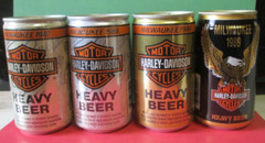 4 MILWAUKEE Harley Davidson Motorcycle Empty Beer Can HUBER BREWING MONROE WI