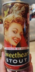 1960s Tennent’s Sweetheart STOUT BEER Can Pinup Girl ANN 15.5 oz HALF QUART Pint