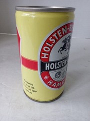 HOLSTEN LAGER Beer Can 11 oz. Steel Pull Tab HAMBURG Germany AGENT STAMP