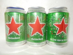 HEINEKEN 3 CHRSTMAS Beer cans from HOLLAND (330ml) Empty !!