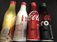 Japan 2015 2016 Olympics Coca-Cola COKE Zero ALUMINUM bottle x4 open used RARE!