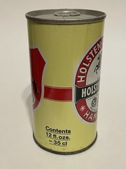 Holsten Lager empty beer can, straight steel, Germany, OI on lid