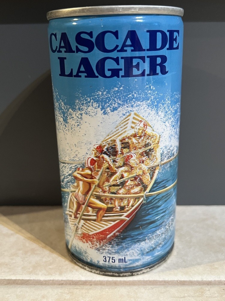 Vintage Cascade Lager 375ML Steel Beer Can Surf Live Saving Clifton Beach 1983