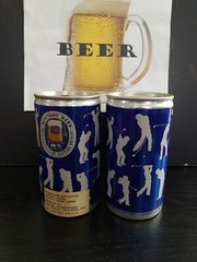 Suntory Beer Can Pull Top Golfers Japan 2 Can Lot – Osaka & Tokyo Japan