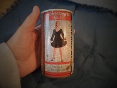TENNENT’S LAGER ROUND EDGE STEEL BEER CAN SCOTLAND 333 ML SUSAN ALL DRESSED UP