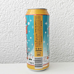 Empty 2025 Ožujsko Ozujsko Christmas Beer can – 500 ml – BOTTOM opened (Croatia)