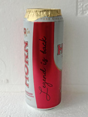 HORN Premium Empty Beer Can 500ml Lithuania 2024 Bottom Open Collectible