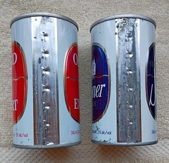 2 VINTAGE DIFFERENT OLAND BREWERIES PULL TAB CANADIAN EMPTY BEER CANS – SCHOONER