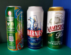 SET x 3 EMPTY 500ml POLISH BEER CANS LECH PREMIUM NAMYSLOW HARNAS POLSKA