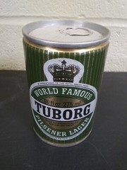 Vintage World Famous Tuborg Pilsener Lager Steel Pull Tab Beer Can England