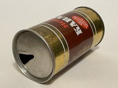 Henninger Karamalz empty beer can, straight steel, Germany, OI on lid
