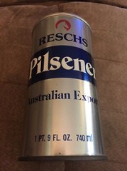 Reschs Pilsener Australian Export Beer Can 1pt 9 Oz Straight Steel