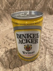 Dinkel Acker Privat Stuttgart West Germany Beer Can – bottom opened