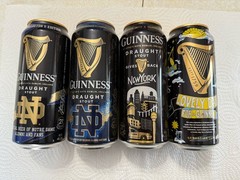 2024 /5 14.9 OUNCE GUINNESS NOTRE DAME BOTTOM OPENED BEER CAN LOT of FOUR NYC