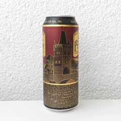Empty 2022 Old Prague Lager Beer can; 500 ml/16.9 fl oz; BOTTOM (Czech Republic)