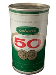 Vintage Beer Can Labatt’s 50 Biere Beer Ale Push Tab Empty
