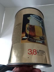 Warsteiner Pilsner 3.8L Liter Gallon Beer Can Steel Party Barrel GERMANY 1970s