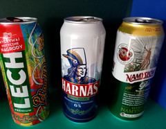SET x 3 EMPTY 500ml POLISH BEER CANS LECH PREMIUM NAMYSLOW HARNAS POLSKA