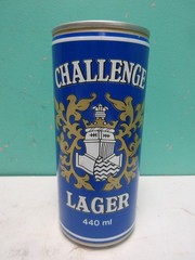 Challenge Lager Steel Beer Can 440 ML Empty Bottom Opened Pull Tab Craven Wines