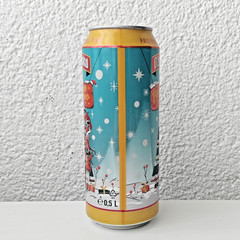 Empty 2025 Ožujsko Ozujsko Christmas Beer can – 500 ml – BOTTOM opened (Croatia)