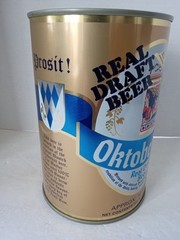 OKTOBERFEST REAL DRAFT BEER Flat Top Gallon Beer Can 3.77L Liter Steel CANADA