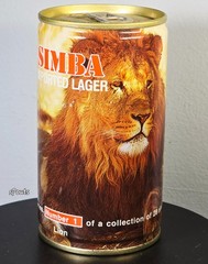 SIMBA #1 LION AFRICA WILDLIFE GAME BEER CAN BIG CAT SWAZILAND DARIEN CONNECTICUT