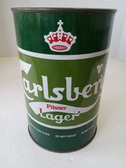 CARLSBERG PILSNER LAGER Beer Can 2.22L Liter Flat Top Steel Party Barrel ENGLAND