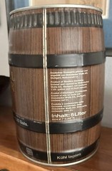 Dinkel Acker Barrel Can/1.32 Gallon Vintage Collectable/empty/fun man cave decor