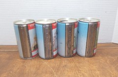 Tennent’s Lager Beer Can Set of 4 VICKY Limited Scotland Girls Steel Pull Tab