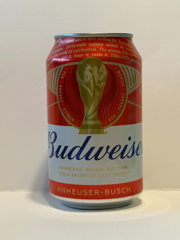 Empty beer can Budweiser 2026 FIFA WORLD CUP Japanese Limited 350ml TOP-SEALED