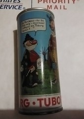 Vintage TUBORG “Cartoon” 45cl STEEL Pull-Tab Empty Beer Can – HOLLAND Top Opened
