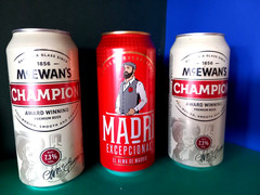 SET x 3 EMPTY 440ml BEER CANS SCOTLAND Mc EWANS CHAMPION, MADRI SPAIN MADRID