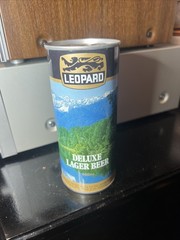VTG Leopard Deluxe Lager Beer, 460 ml, Steel Can, Product of New Zealand, empty