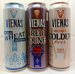 Empty Beer Can VIENAS Premium 568ml Lithuania 2024 Bottom Open 3 pcs Set