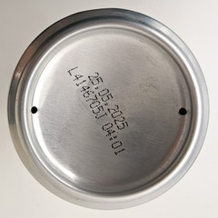 Empty 2024 Karlovačko Lager Beer can; 330 ml/11.2 fl oz; BOTTOM (Croatia)