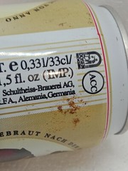 Empty Beer Can SCHULTHEISS 330 ml. Germany 1994 Top Open!