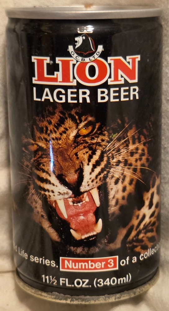 Lion Beer Can – Wildlife Series #3 Leopard – South Africa – 11.5 Ounce