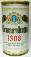 KRONENBRAU 1308 BEER straight-steel CAN w/ LIONS, Montreal, Quebec CANADA 1970’s