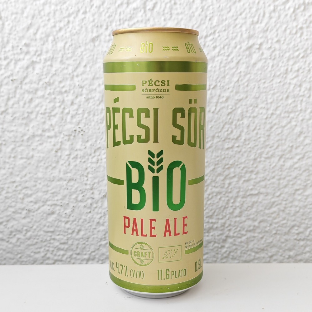 Empty 2022 Pécsi Bio Pale Ale Beer can; 500 ml/16.9 fl oz; BOTTOM (Hungary)