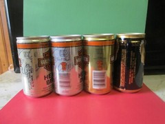 4 MILWAUKEE Harley Davidson Motorcycle Empty Beer Can HUBER BREWING MONROE WI