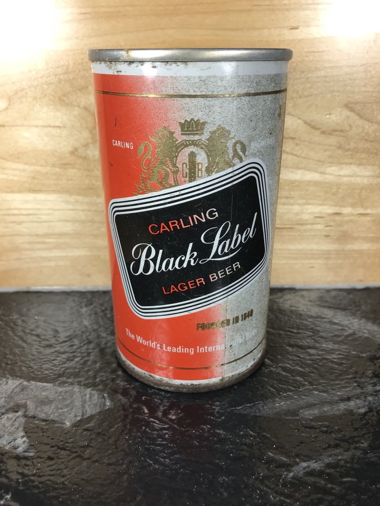 Vintage Steel Beer Can Carling Black Label Lager Toronto Canada Weathered Faded