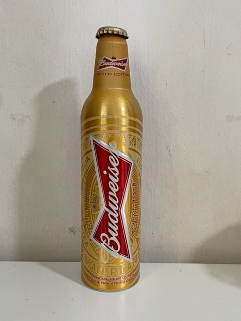 Empty Limited Edition Budweiser 2014 FIFA World Cup 473ml Aluminium Bottle