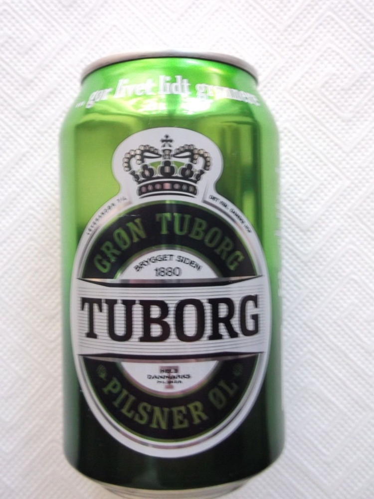 TUBORG GRON from POLAND 2021 empty beer can 330ml top opened Discontinued