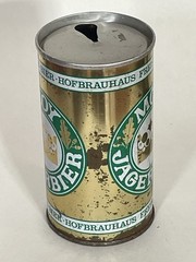 Moy Jagerbier empty beer can, straight steel, Germany