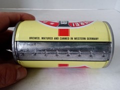 HOLSTEN LAGER Beer Can 11 oz. Steel Pull Tab HAMBURG Germany AGENT STAMP