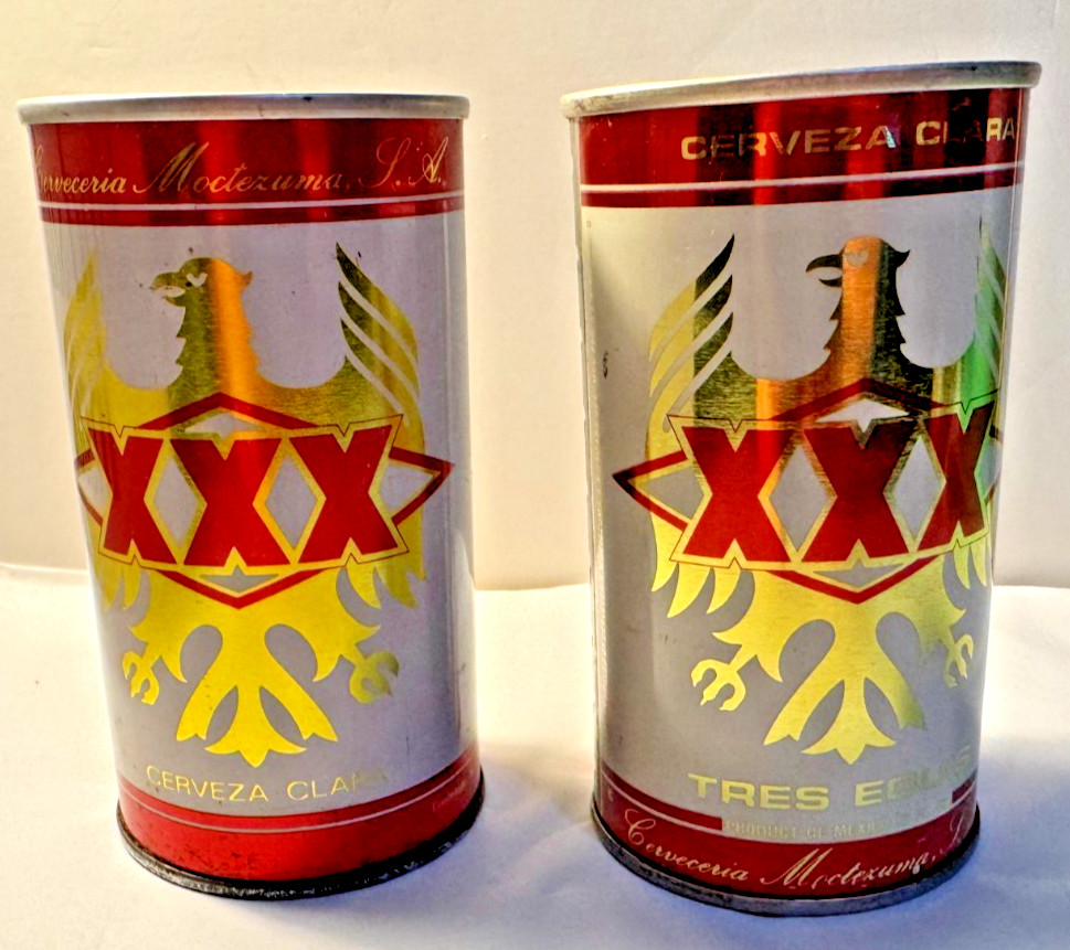 TWO (2) DIFFERENT VINTAGE TRES EQUIS BEER CANS SS/BO/WS CLEAN.